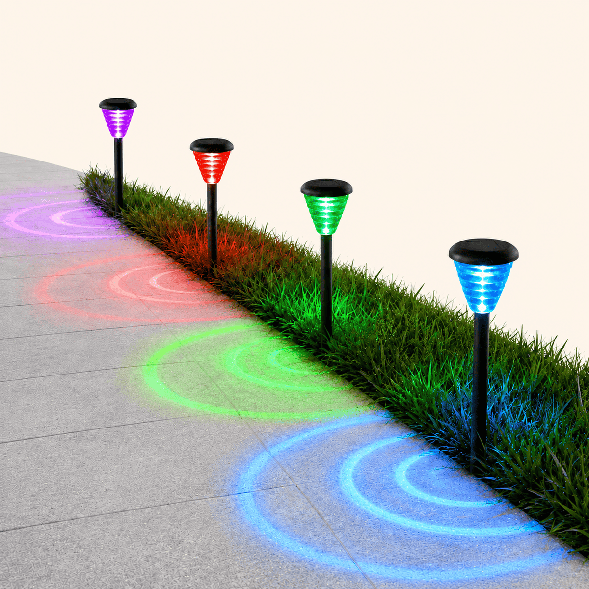 Lămpi Solare LED pentru Grădină – Set 6 Bucăți cu Senzor de Lumină