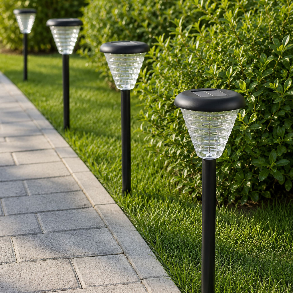Lămpi Solare LED pentru Grădină – Set 6 Bucăți cu Senzor de Lumină
