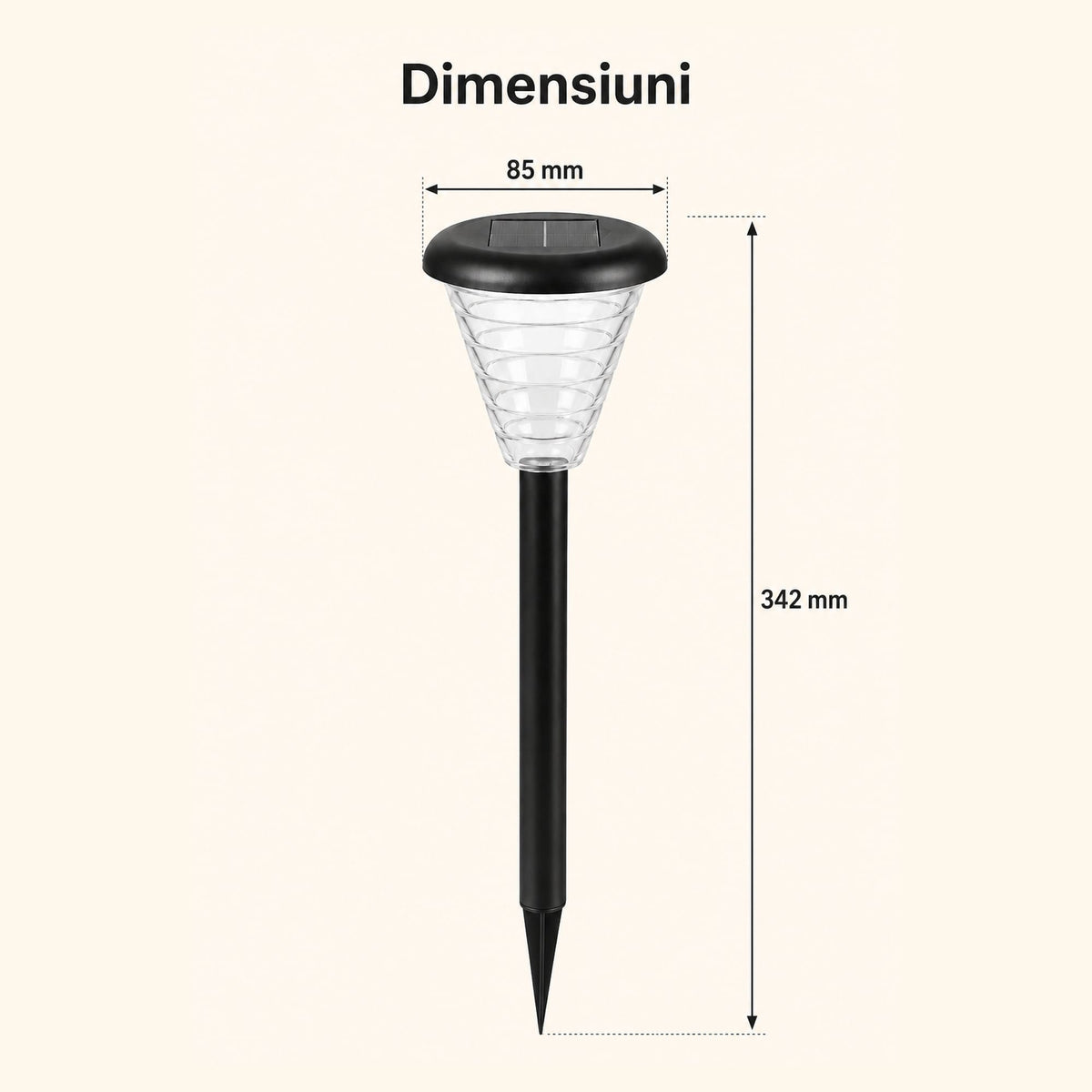 Lămpi Solare LED pentru Grădină – Set 6 Bucăți cu Senzor de Lumină
