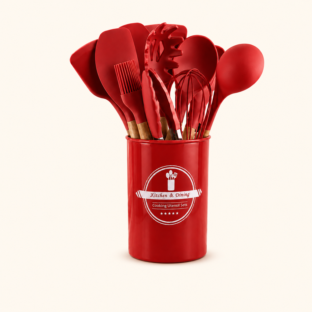 Set 12 piese ustensile gătit silicon alimentar – Ravian.ro