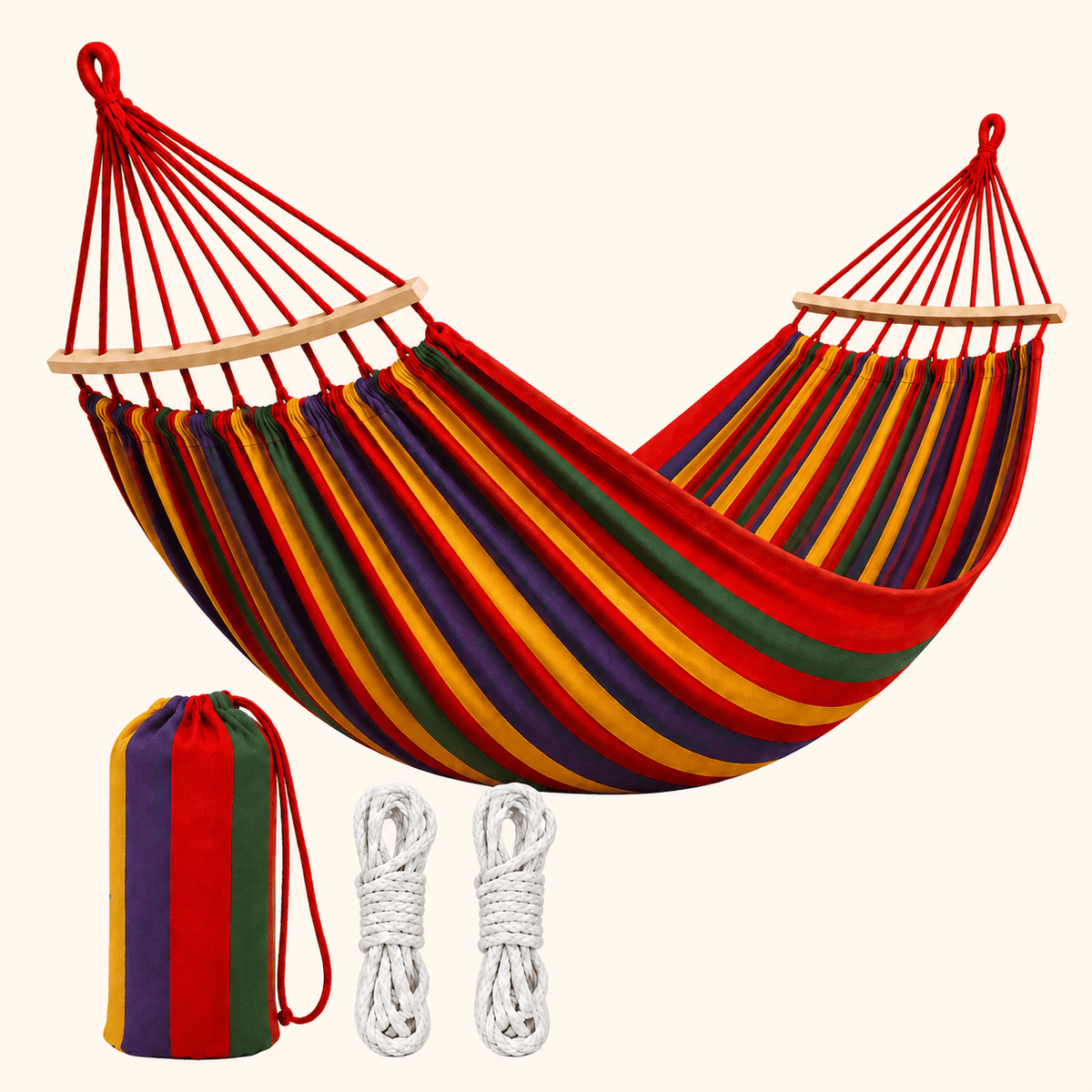 Hamac Colorat pentru Grădină Şi Terasă – Rezistent, Uşor de Montat