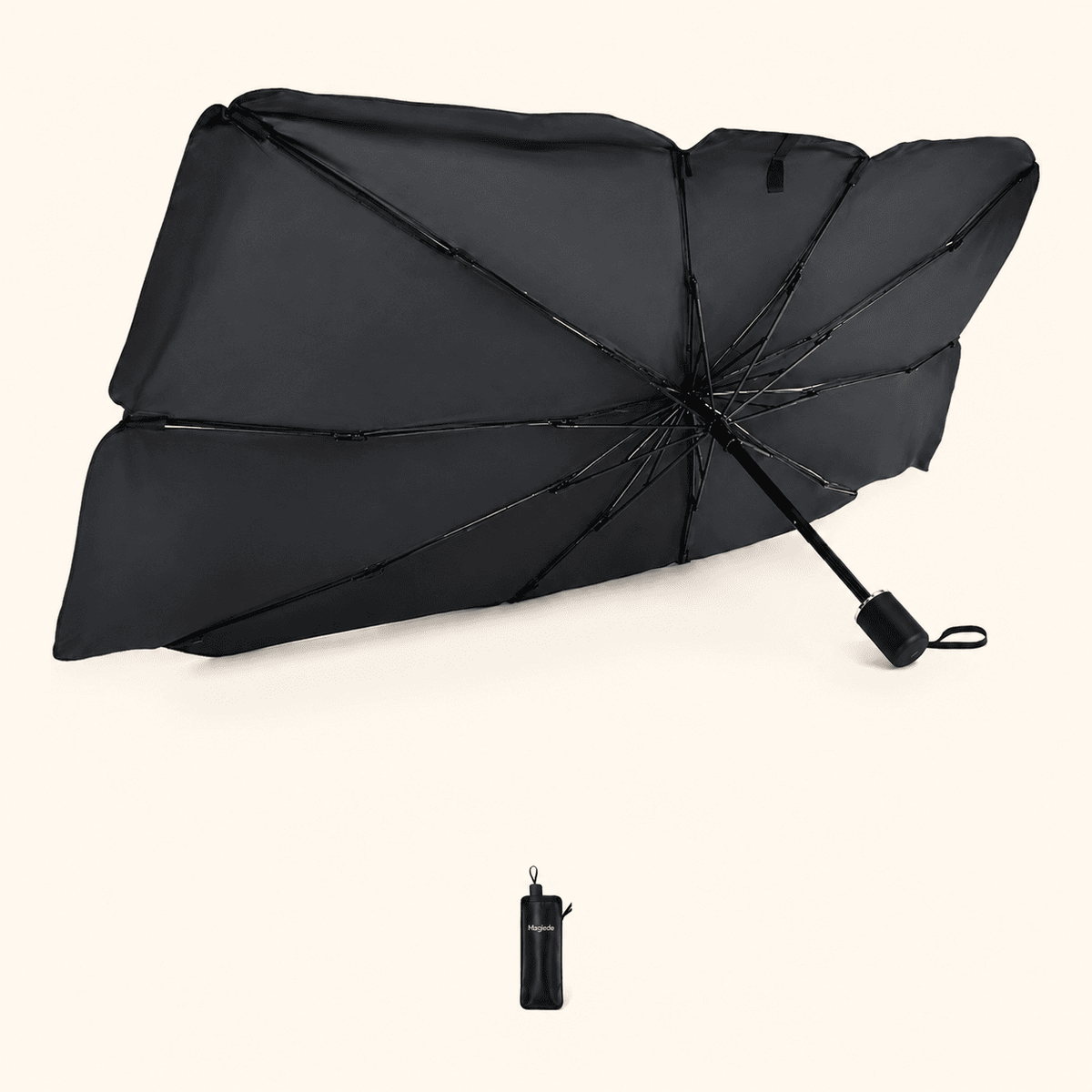 Parasolar Auto Pliabil Tip Umbrelă – Protecție UV pentru Parbriz Şi Interior