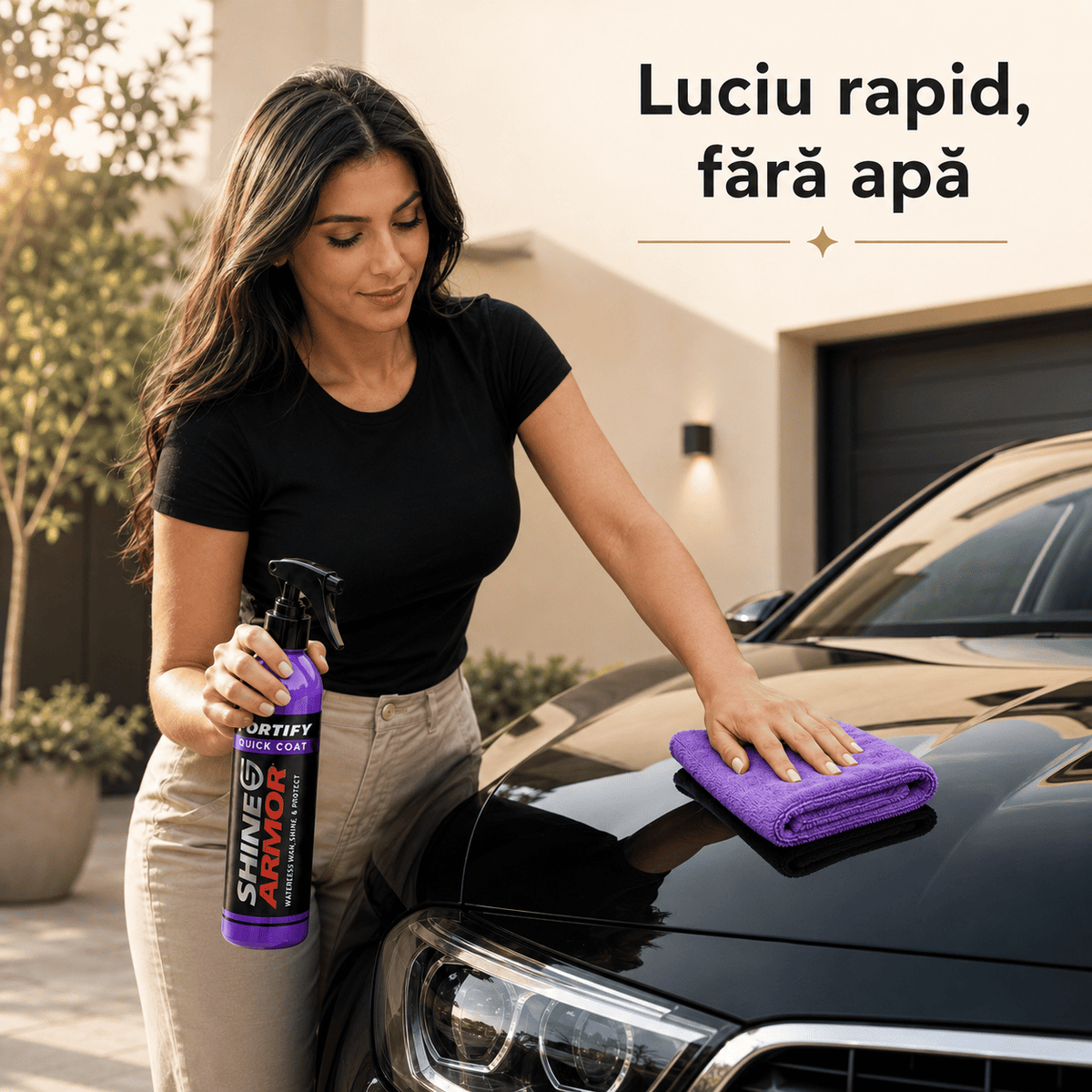 Spray Auto Ceramic 3 în 1 Shine Armor – Curățare, Luciu și Protecție fără Apă