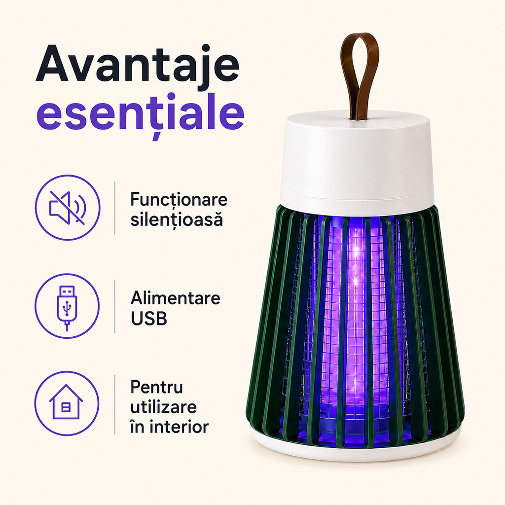 Lampă electrocutare insecte pentru dormitor – Ravian.ro