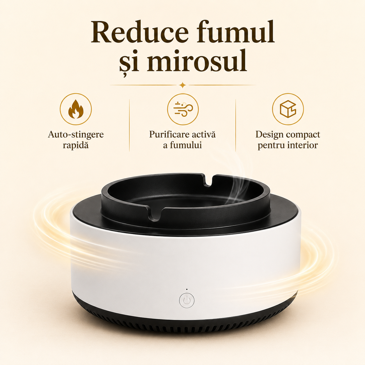 Scrumieră cu auto-stingere pentru interior – Ravian.ro