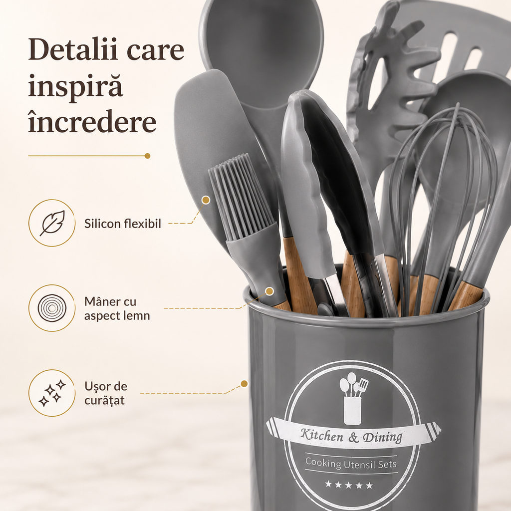 Set spatule silicon colorate pentru gătit – Ravian.ro