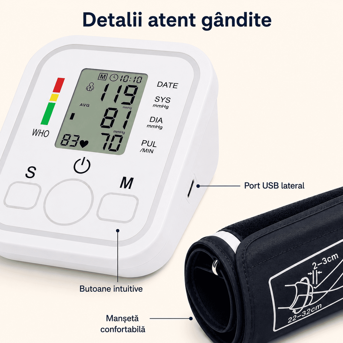 Tensiometru Electronic de Braț – Măsoară Tensiunea Şi Pulsul Acasă