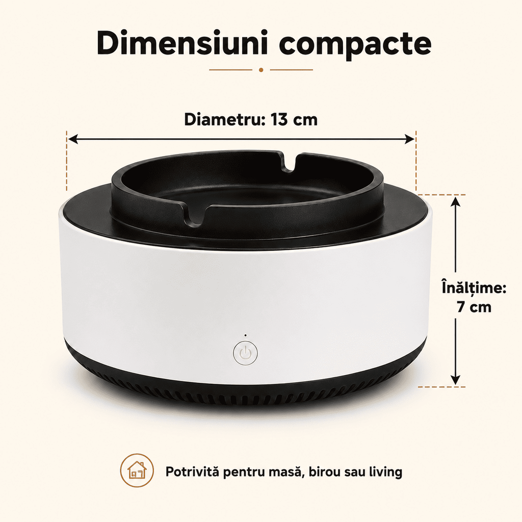Scrumieră Electrică cu Auto-Stingere și Purificare Fum – Fără Miros, 3 Culori