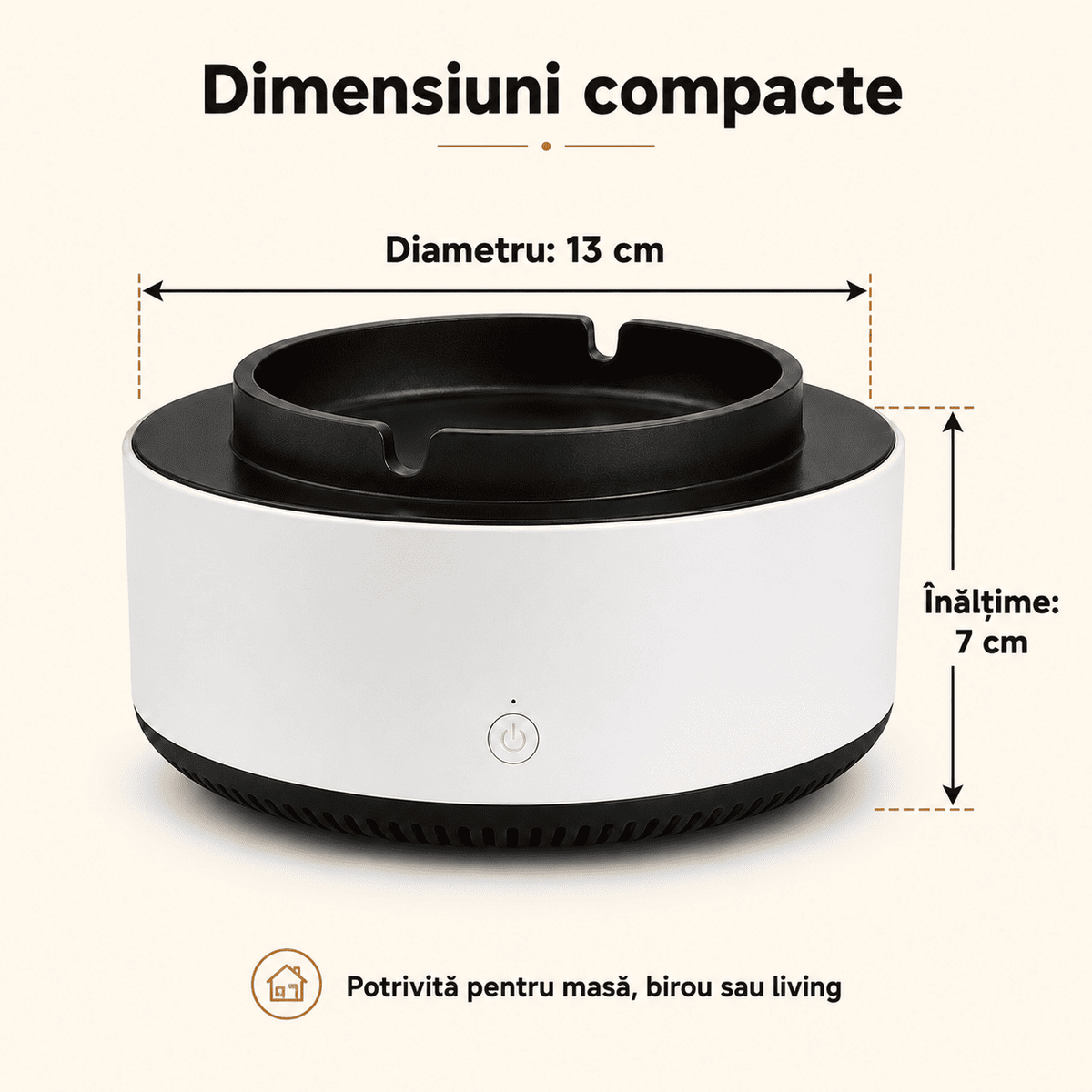 Scrumieră Electrică cu Auto-Stingere și Purificare Fum – Fără Miros, 3 Culori