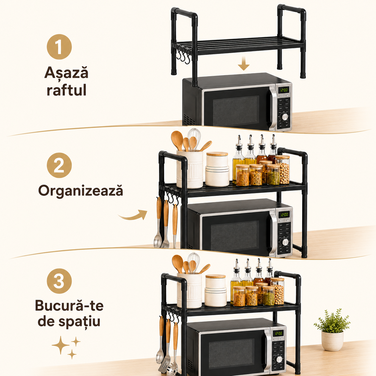 Raft bucătărie 2 niveluri cu vase așezate – Ravian.ro