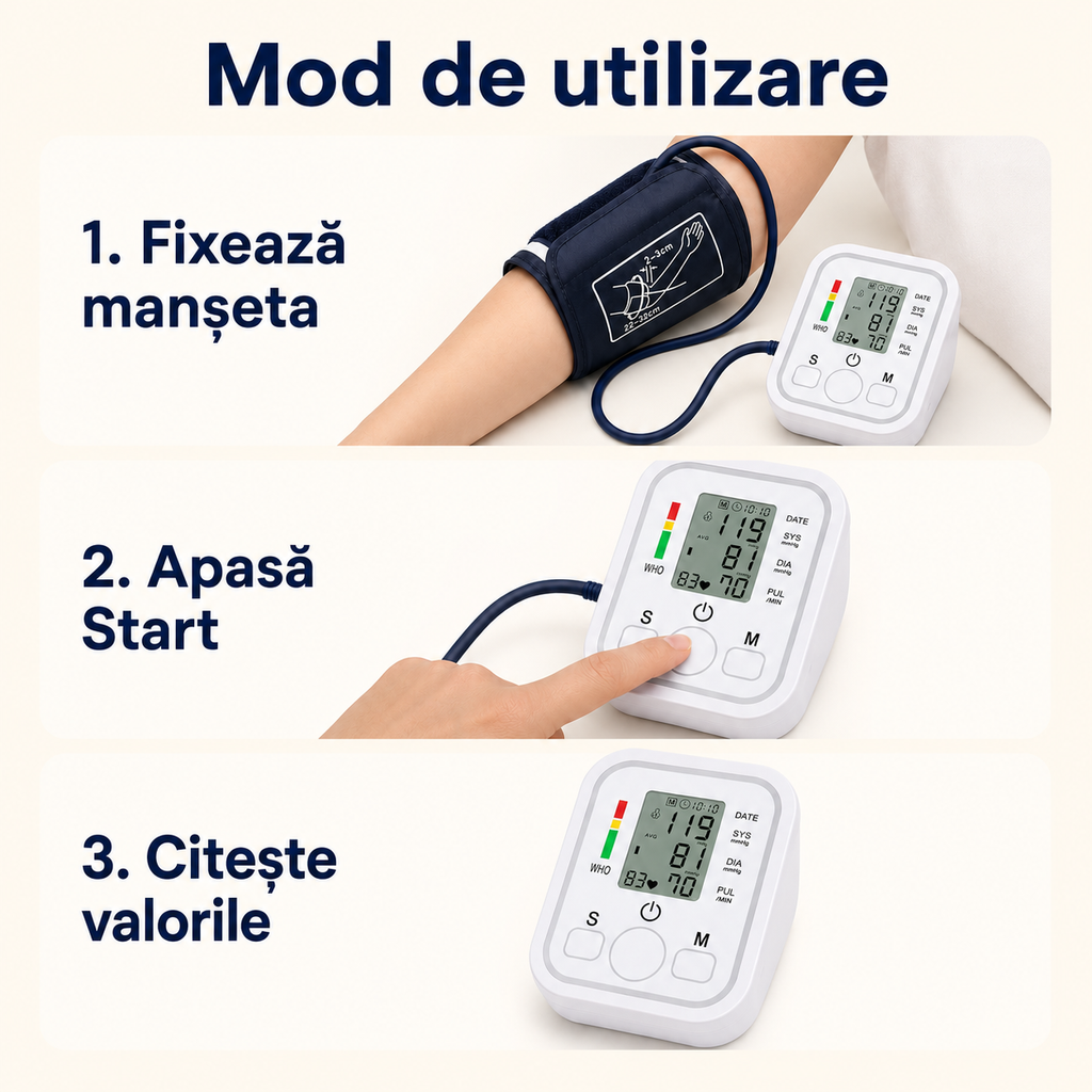 Monitor tensiune arterială cu memorie măsurători – Ravian.ro