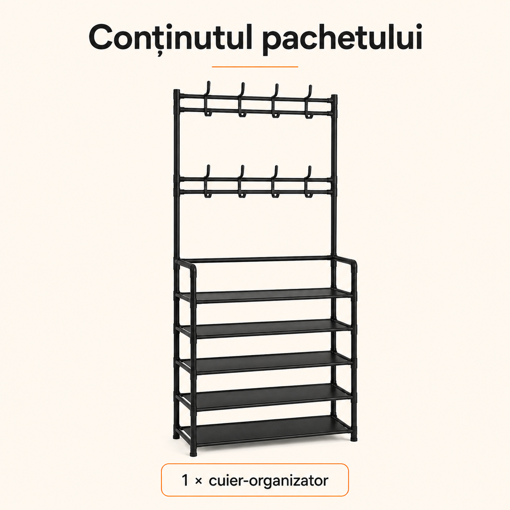 Cuier metalic negru structură rezistentă – Ravian.ro