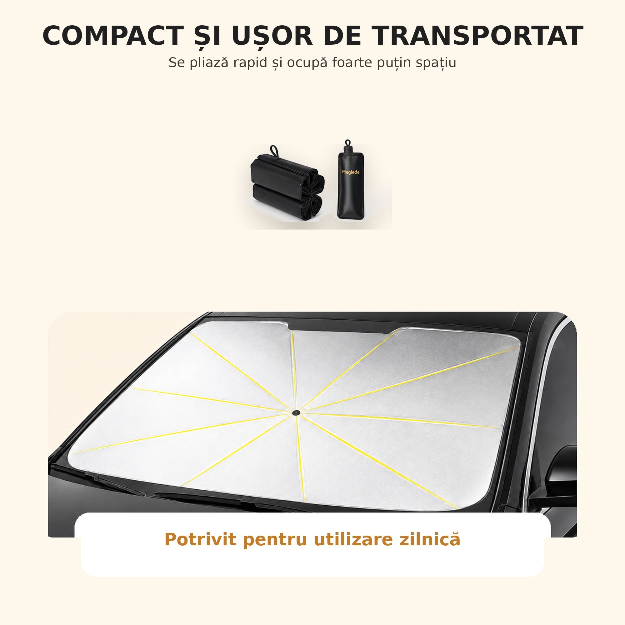 Umbreluță parasolar pentru mașină ușor de montat – Ravian.ro