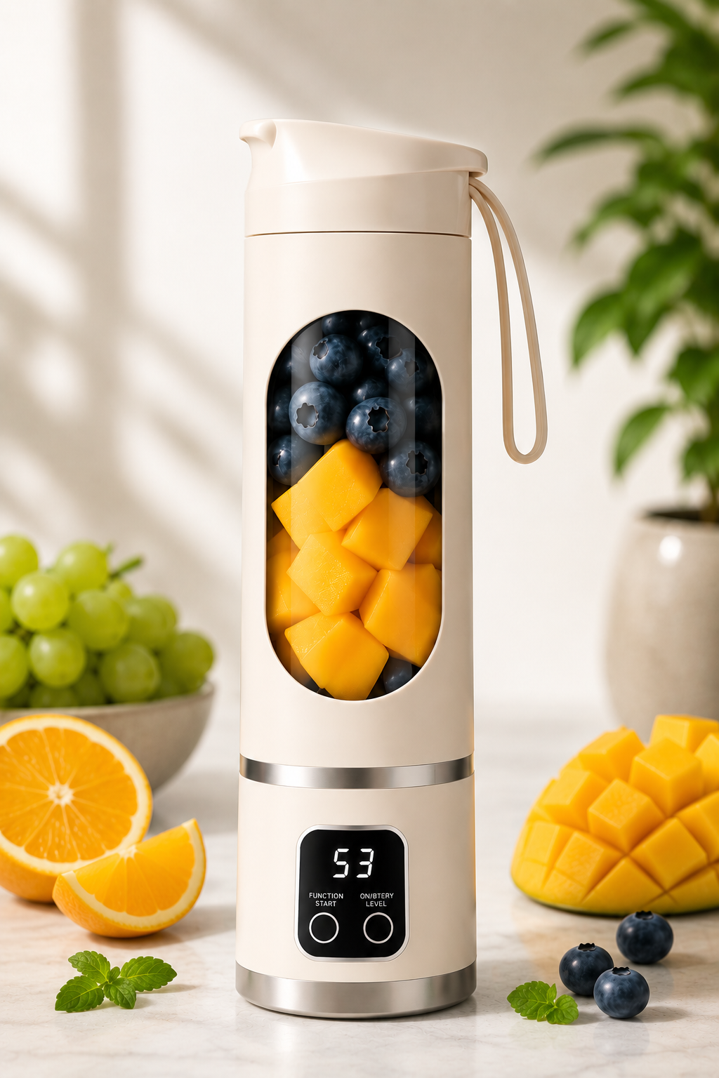 Blender portabil culoare albă lame inox – Ravian.ro