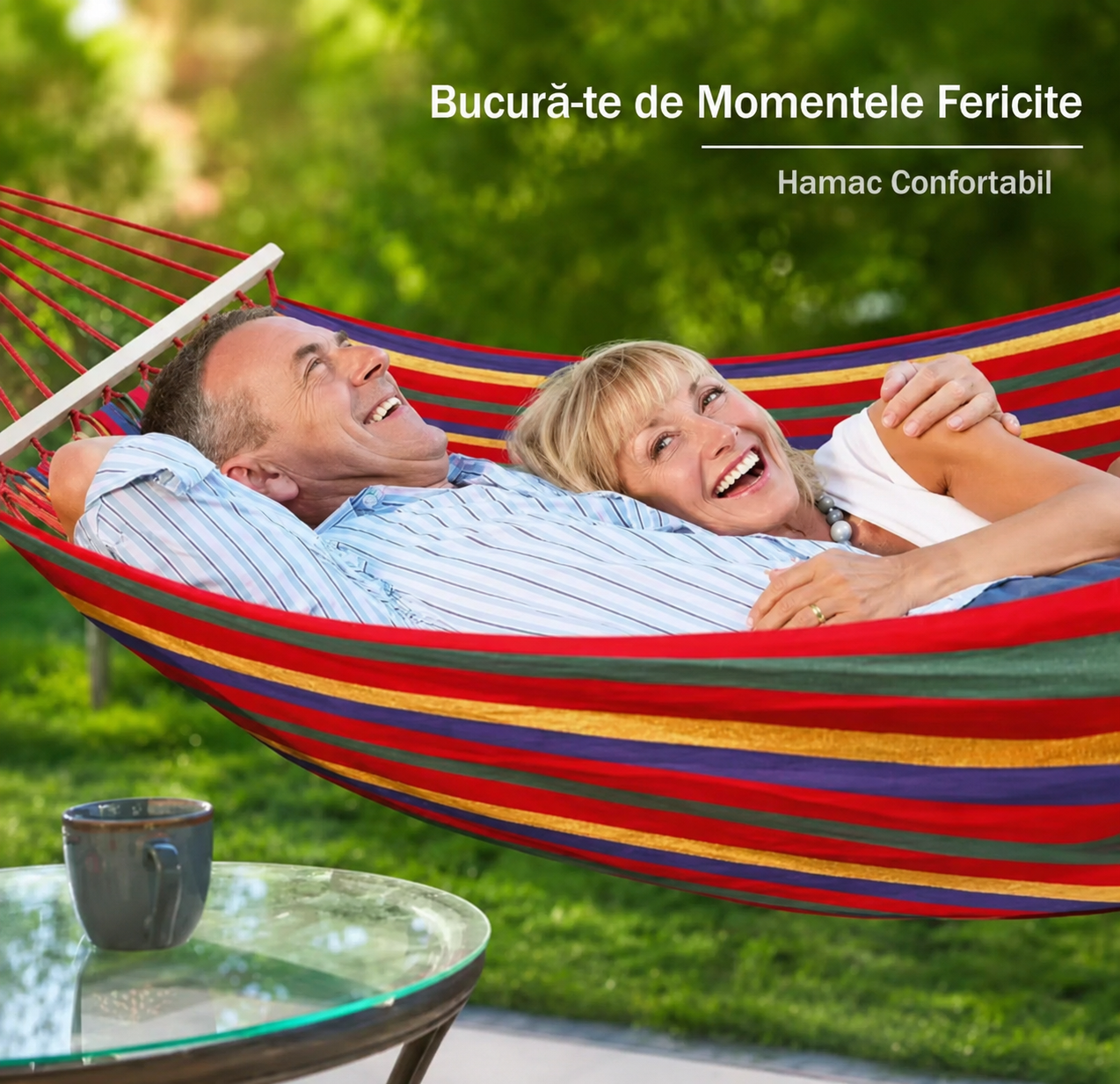 Hamac colorat exterior camping relaxare grădină curte – Ravian.ro