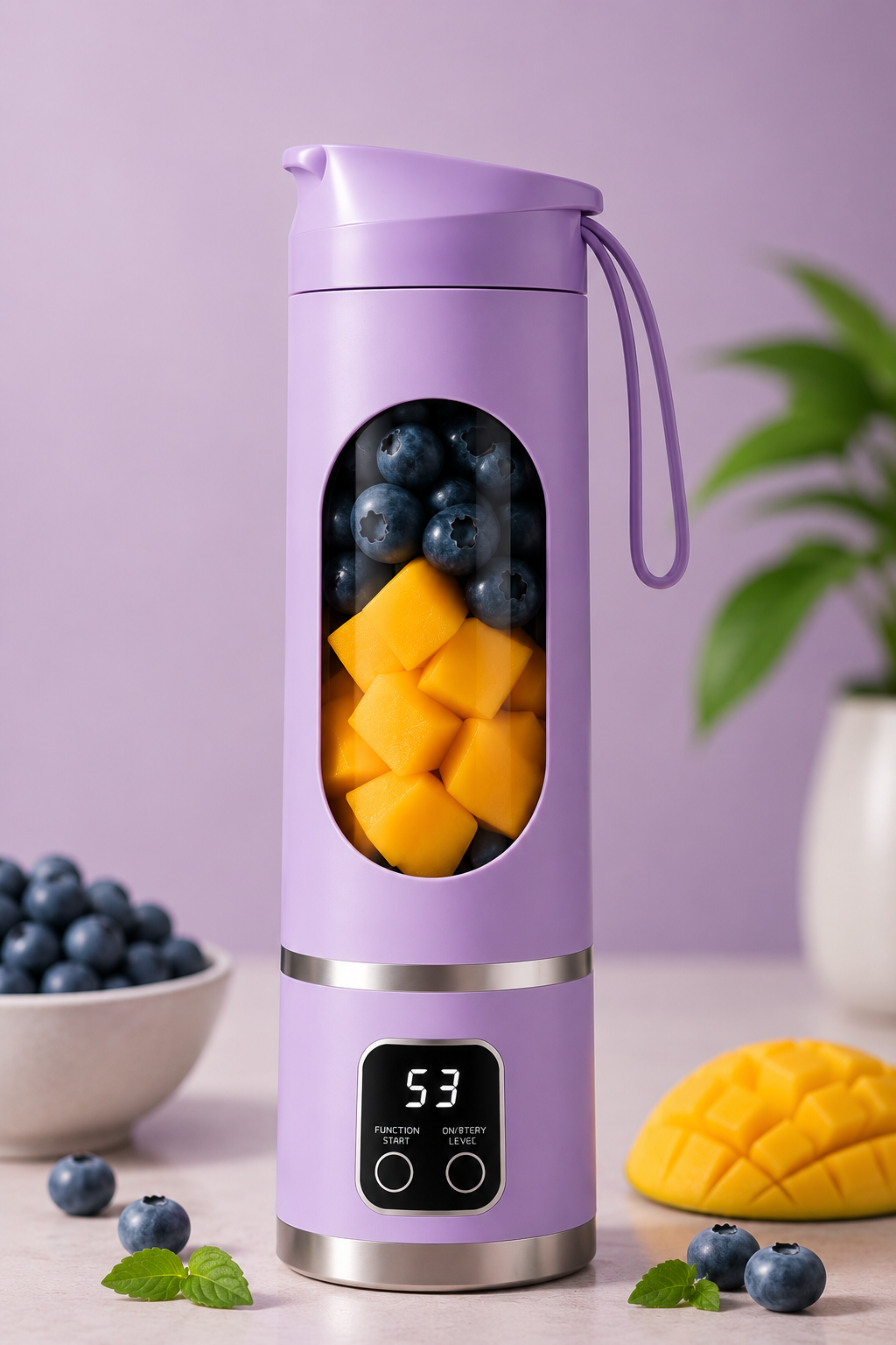 Blender portabil culoare mov design compact – Ravian.ro
