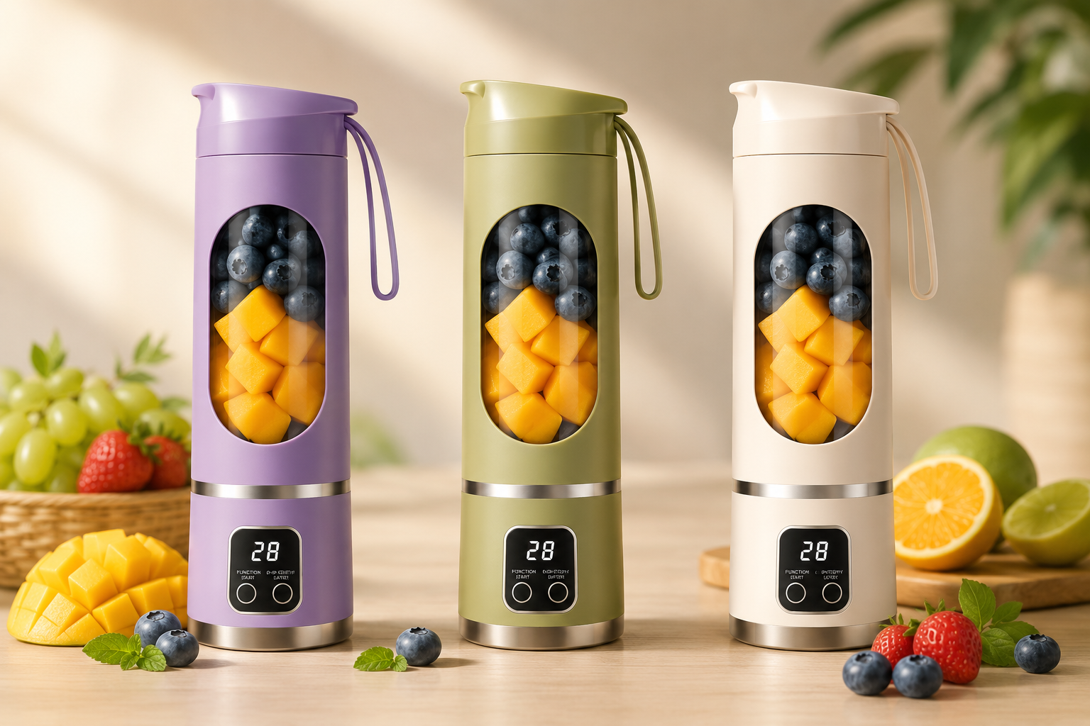 Blender portabil 450ml reîncărcabil USB pentru smoothie – Ravian.ro