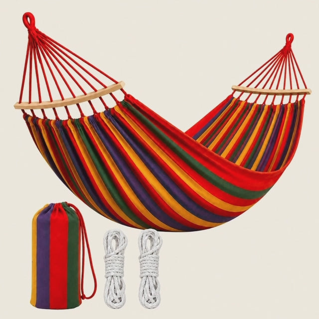 Hamac Colorat pentru Grădină Şi Terasă – Rezistent, Uşor de Montat
