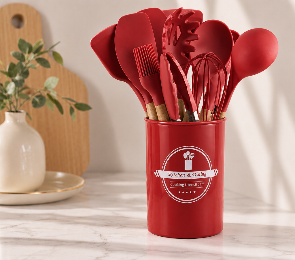 Set ustensile silicon pentru vase antiaderente – Ravian.ro